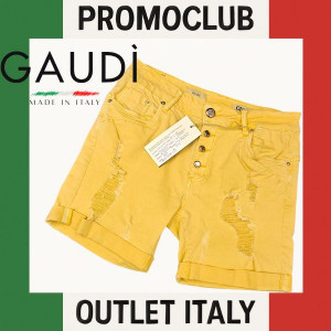 Дамски къси панталонки Gaudì, 98% памук, жълти, размер 29, Италия